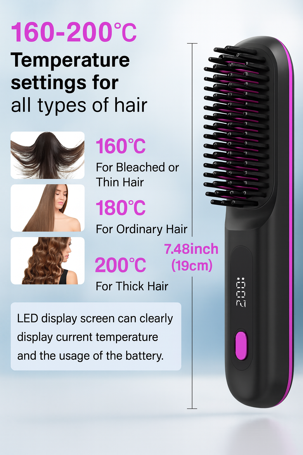LumiStra™ Cordless Hair Straightener Brush